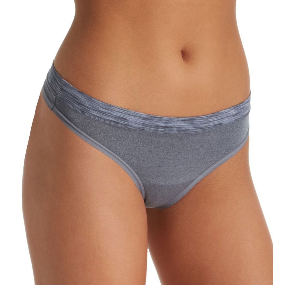 Maidenform Sport Womens Size XL/8 Breathable Fabric Thong Panty in Gray 2060